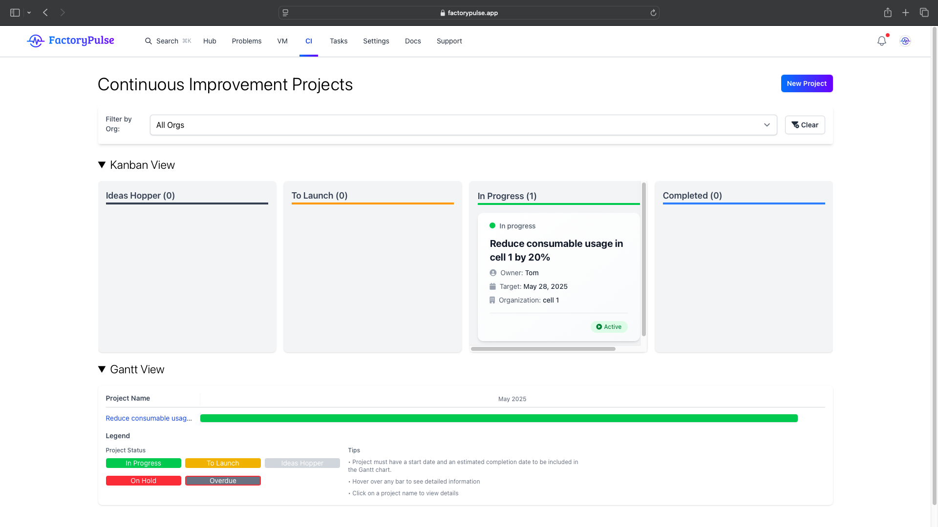 Continuous Improvement screenshot