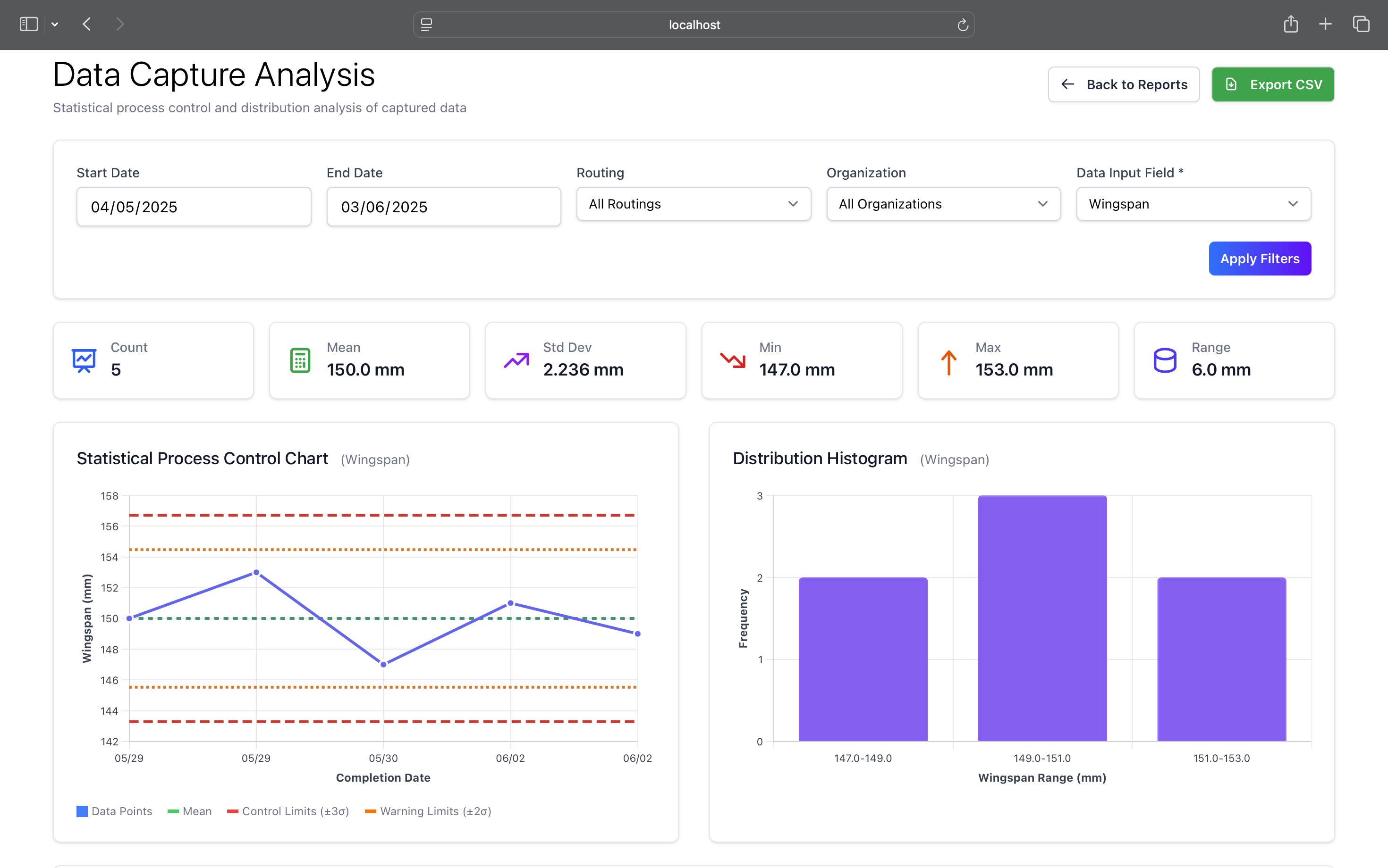 Data Capture Analysis screenshot